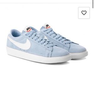 Nike Blazer Low Leather Sneakers, Light Blue
